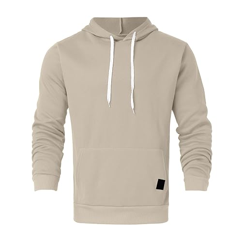 Hoodies for Men Oversized Long Sleeve Winter Fleece Hooded Sweatshirt Casual Drawstring Pullover Hoodies with Pocket2