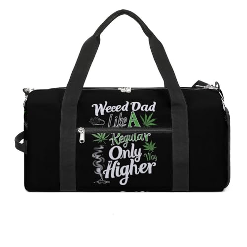 Dads Against Weed Dad Funny Gym Bag Travel Tote Bag Duffel Bag with Shoe Compartment for Weekender Sports Vacation