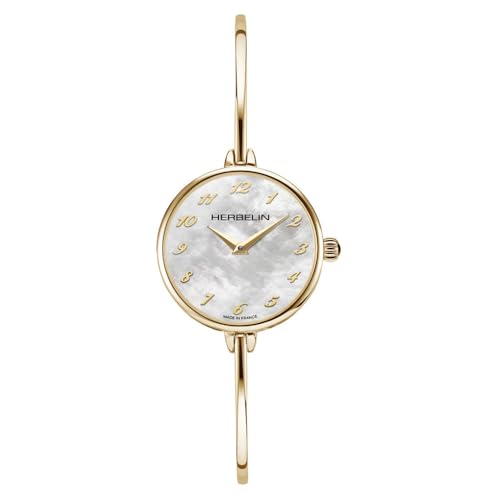 Montre Herbelin femme Fil acier doré nacre : montre de luxe fine