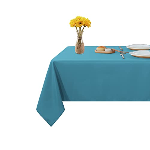 Fitable Square Tablecloth 60x60 inch Tablecloth Stain and Wrinkle Resistant Washable Polyester Table Cloth for Buffet Parties and Camping, Teal