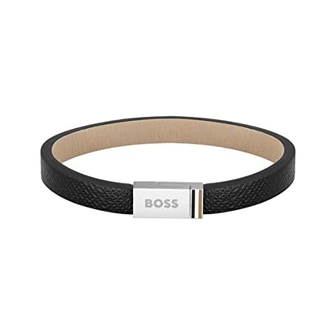 Bracelet en cuir BOSS JACE Noir Cover