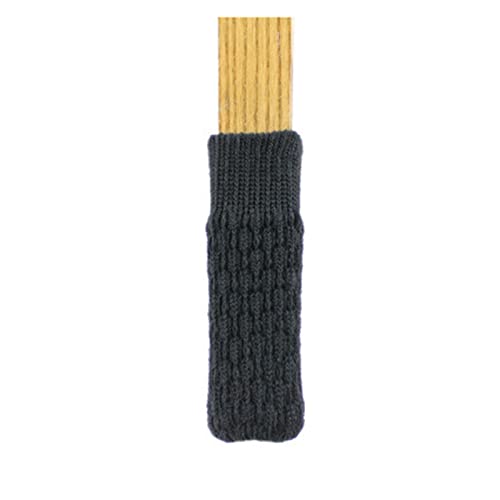 Möbelbeine, 24 Stück Stuhlbeinsocken mit Filzpolster, gestrickte Möbelsockenbezug, rutschfeste Tischfüße (Farbe: Schwarz) Cover