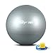 Glymnis Ballon de Fitness Ballon de Gymnastique 55cm 65cm 75cm Balle d’Exercice Antidérapant Maximale jusqu'à 300 kg pour Pilates Yoga Gym (Argent, 65cm)
