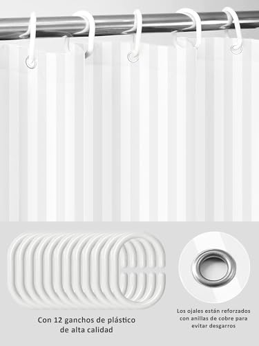 Comparativas de Cortinas para baño de plastico los mejores 10. 18 Imagen adicional