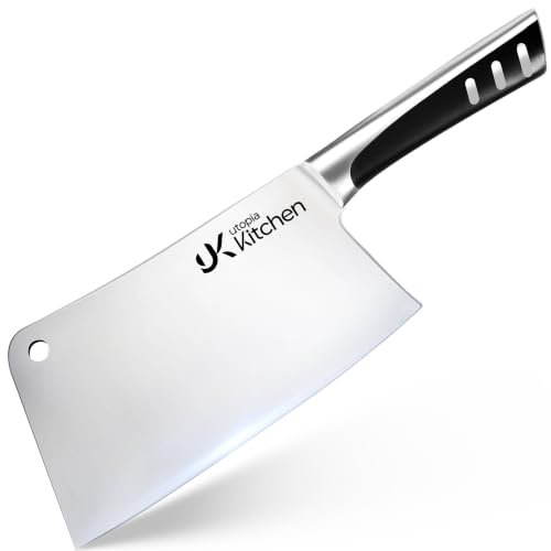 Utopia Kitchen Meat Cleaver Knife 7 Inch Bone...