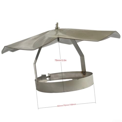 Schornsteinhaube, Vogelschutz, Ofenrohr-Abdeckkappe, Regenschirm, Hut, Kaminkappe, Entlüftungsdeckel, für Holzofen, Kamin, Kamin, 60 mm