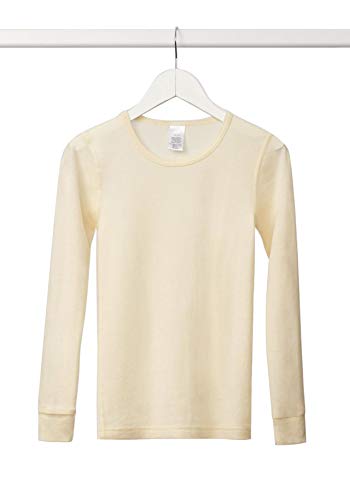 UTENOS 100% Merino Langarmshirt Bio Thermounterwäsche für Mädchen (Ivory, 98-104) Cover