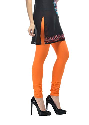 Image of Frenchtrendz Women's Cotton Spandex Stretchable Mid Rise Slim Fit Churidar Leggings Pull On
