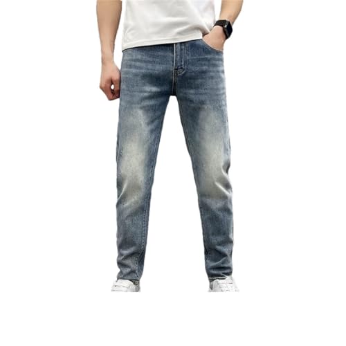 Men's Thin Menswear Jeans Casual Stretch Slim Straight Pants