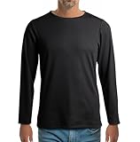 EMF Long-Sleeve T-Shirt 5G RF Safe Clothing Shielding - Silver Coated Fabric (Black, Large)