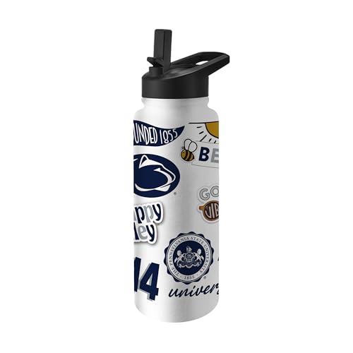 Image of Logo Brands NCAA Native 34 oz Quencher Water Bottle - | Local Icons Design | Double-Wall Insulated| Leak-Proof Lid & Built-In Straw