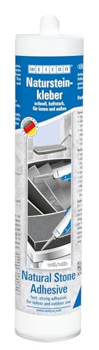 WEICON Adesivo per pietra naturale, 290 ml, alta adesione iniziale, per tutti i tipi di pietra, per interni ed esterni, senza solventi, bianco
