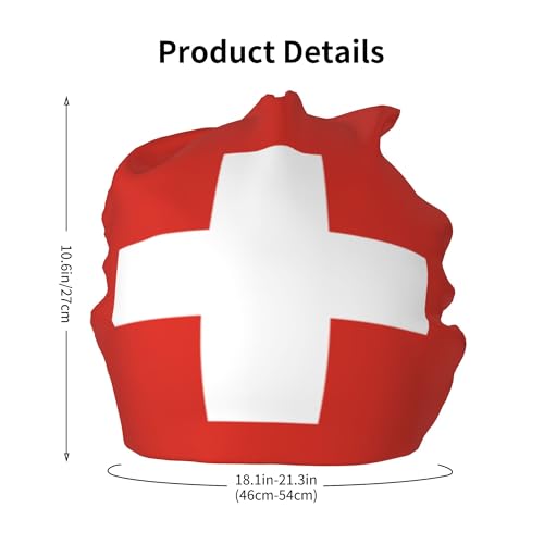Swiss Flag Children Hip Hop Knitted Hat Kids Elastic Leisure Knit Cap Warm Sleep Beanies Black2