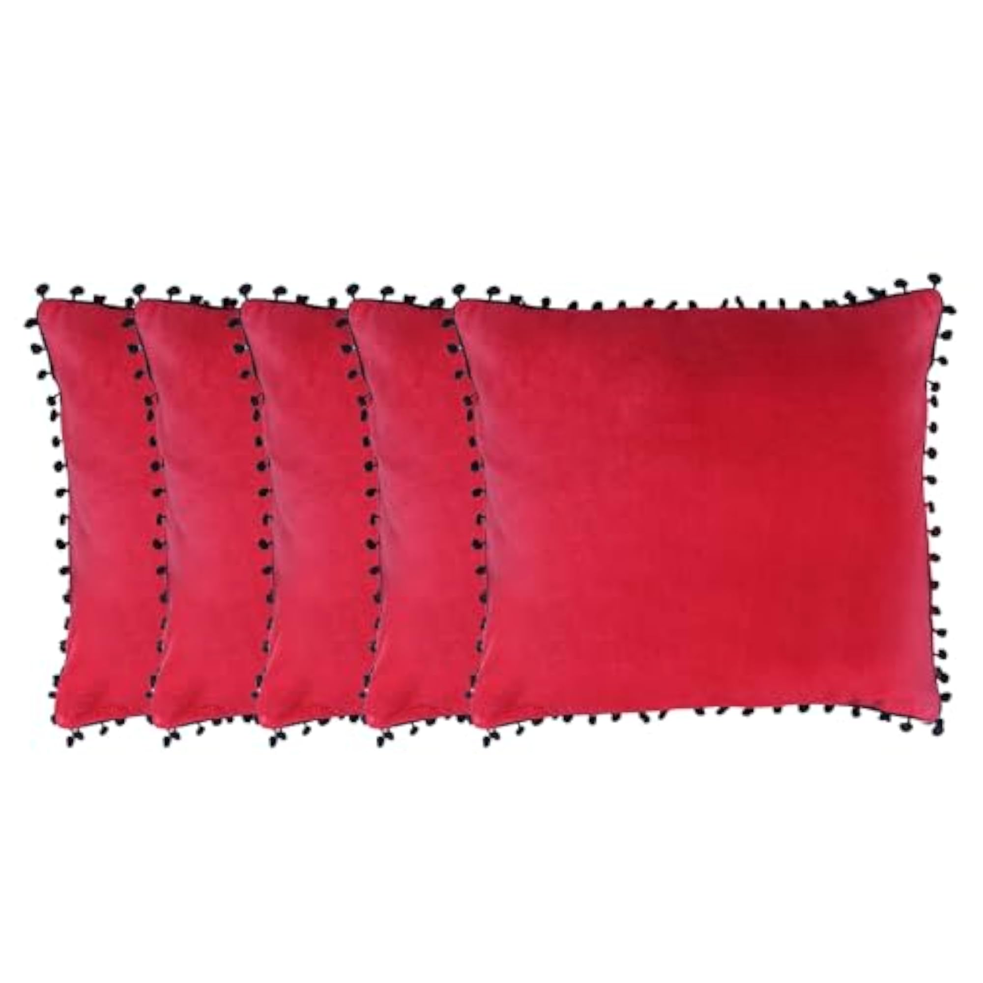 Pack of 5 Red Decorative Throw Pillow Covers