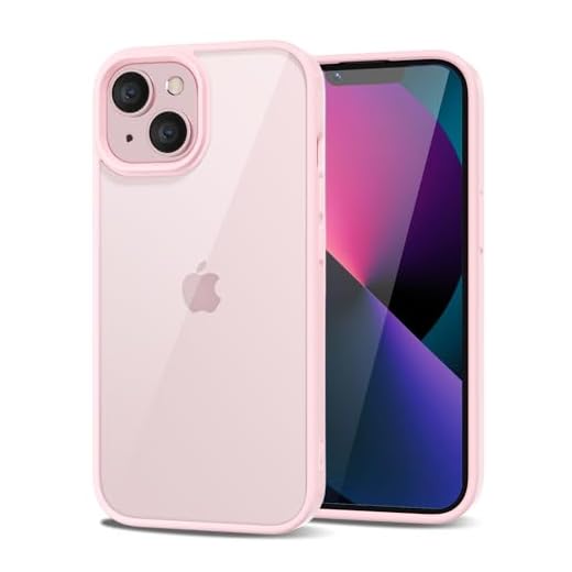 LoeoeL for iPhone 13 Mini Case Clear, Transparent Hybrid 13 Mini Phone Case [Hard Plastic & Soft Silicone Bumper] Acrylic Non Yellowing Thin Slim Protective Cover for Women, Light Pink