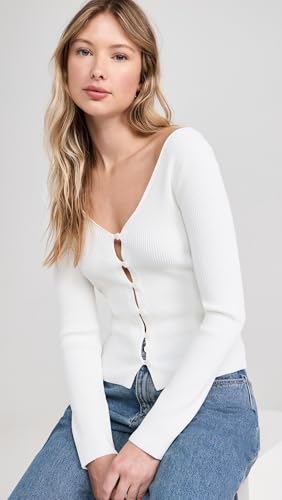 Enza Costa Women's Viscose Sweater V Cardigan2