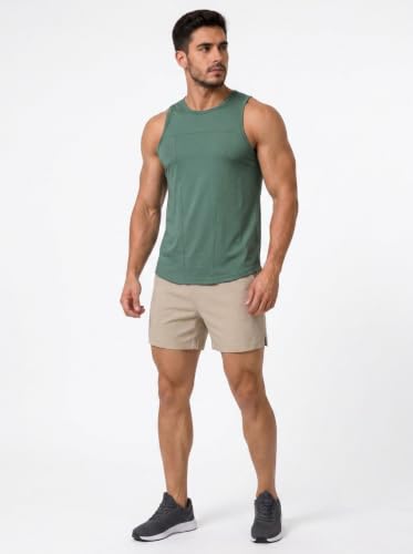 Image of CHKOKKO Men's Workout Gym T-Shirt Lightweight Sleeveless T-Shirt
