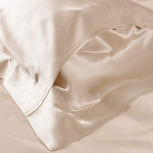 Thxsilk Silk Pillowcase For Hair And Skin - 100% 25 Momme Mulberry Silk Bed Pillow Sham, Envelope Closure, Both Sides Silk, 750 Thread Count (Champagne, King) #TOP3