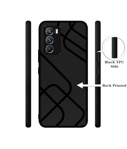 Image of Zig-Zag Black Line Design Premium 2D Printed Metal Back Case Cover for iQOO 9 SE 5G / Neo 5s 5G