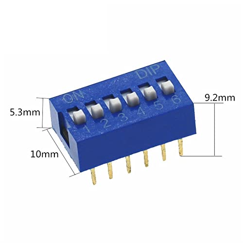 Interrupteur à bascule bleu pas 2.54mm cadran DIP commutateur de code 10 broches, lot 100pc