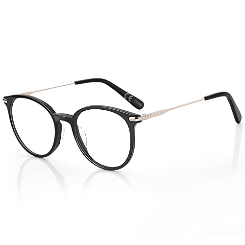 ZENOTTIC Round Optical Glasses Transparent Frame Clear Lens