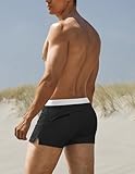 COOFANDY Men's Bathing Suit Swim Trunks Quick Dry Boxer Briefs Swimsuit Lightweight Board Shorts with Zipper Pocket Black M
