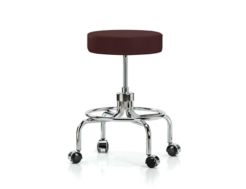 Image of Perch Retro Exam Stool | Medium Bench Height 18.5-24 inch | Burgundy Vinyl
