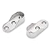 Lot de 2 supports pour tringle d'armoire 15 mm - En zinc moulé sous pression nickelé (variante 2)