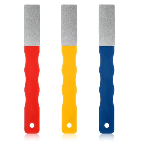 3pcs Diamond File Set Mini Diamond Hone Kit Diamonds Knife Sharpeners 3Grits #220 400 600 Flat Hand File Knife Set for Outdoor Color Files Knifes Sharpener