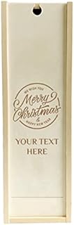 Custom Engraved Merry Christmas and Happy New Year Wooden Wine Box (Custom Engraved Merry Christmas and Happy New Year Wooden Wine Box)