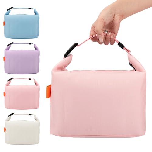 Viiotu Insulated Lunch Bag for Men & Women - Waterproof Oxford Lunch Cooler Bag with Long-Lasting Insulated, Reusable Lunch Tote for Work, Office, Picnic, Travel (Pink)