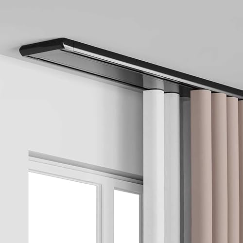 Adjustable 8.5FT Ceiling Mount Double Curtain Track Set - White Privacy & Space Divider Rails for Home & Office - Ideal for Open Spaces and Room Separation