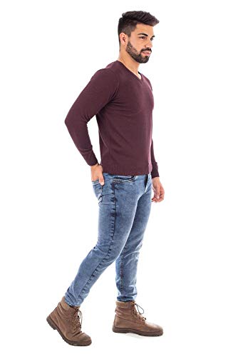 Suéter masculino gola v de malha Sumaré 10429 - Bordô - P