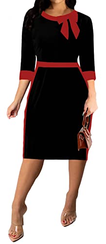 Xinlees Women's Bodycon Pencil Dress Sexy Short Ruffles Sleeve Clubwear Basic Fitted Outfits Casual Midi Dresses