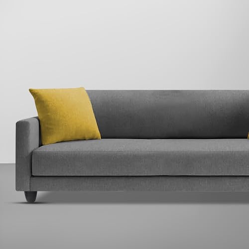 Image of Casaliving Dominic 3 Seater Sofa Set for Living Room (Dark Grey Fabric) Premium Fabric Sofa