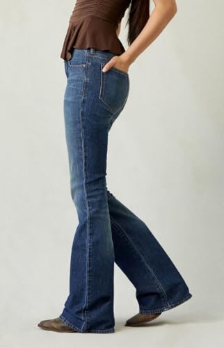 PacSun Women's Jade Low Rise Bootcut Jeans Stretch Dark Blue2
