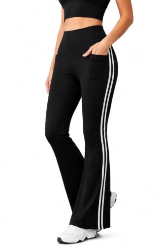 Image of Imperative High Waist Stretchable Flared Gym Pants for Women's | Gym Track Pants for Women with Side Pockets