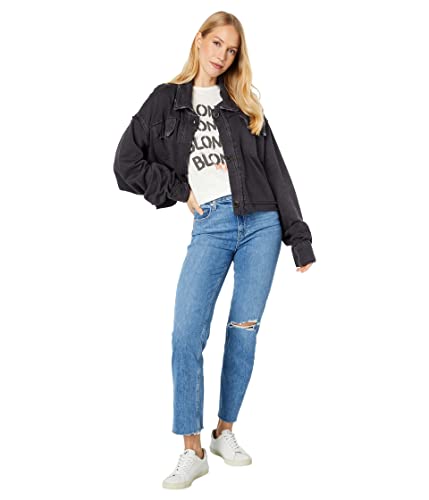 Free People Saturday Cotton Shirt Jacket in Washed Black #TOP7