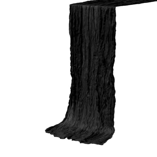 FuSenYuan Black Cheesecloth Table Runner 10 Ft 1 Pcs Gauze Table Runner 120 x 35 1 Pack