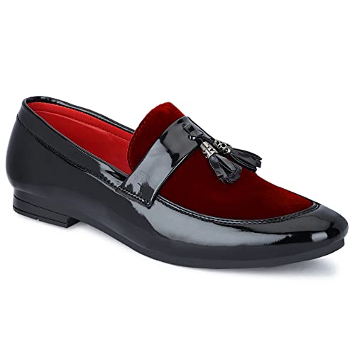 Image of LE GREEM Men's Patent Leather Slip on Casual Loafers