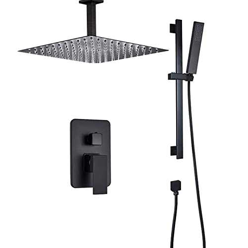 Système de douche de pluie noire pour une routine bien-être matinale