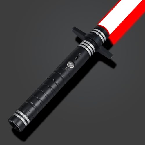 Airmsa Sable de luz, Sable de luz RGB 24 Colores, USB Recargable con Sonido FX, Espada de luz, Juguete para niños, Halloween, Guerra Galaxia, Cosplay (100cm 1PC)