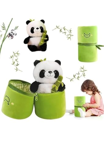 Image of Cute Panda Plush with Bamboo, Kawaii Soft Stuffed Animals Toy, Plushies Doll Gifts for Kids Girls Boys Birthday Valentine 30 CM (Panda in Bamboo)