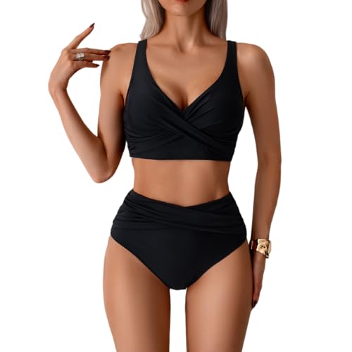 Bikini taille haute doté de coussinets amovibles pour un galbe sur mesure et confortable