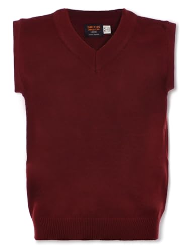Smith's American Boys' Cardigan Vest - Burgundy, 10-12