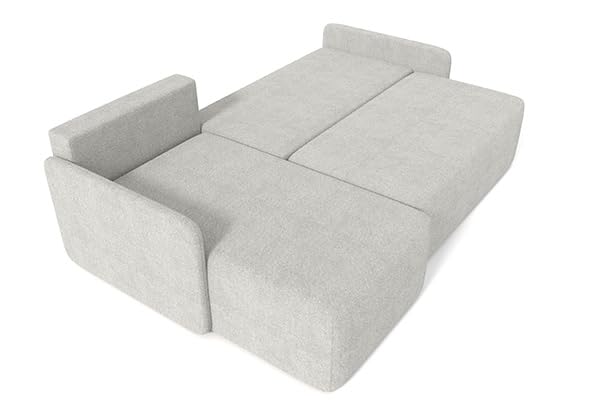 Dekori Möbel Modernes universelles BLOM Ecksofa mit Schlaffunktion und Bettkasten (CREMONA 01 Creme) – Bild 7
