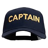 e4Hats.com Captain Embroidered Cap - Navy OSFM