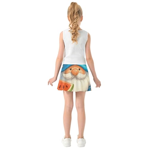 Cute Gnome Beach Tennis Skirts for Kids Running Girls Skorts Athletic Shorts Pleated Skort 4t4