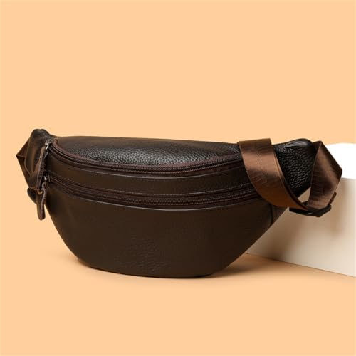 Image of Leather Chest Bag for Women, Crossbody Belt Bag Fanny Pack Purse Fashionable Waist Bags Handbag for Everyday Use Trip Walking Hiking