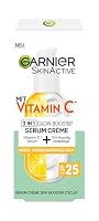 Garnier Crema sierica contro la pelle stanca e le macchie scure, cura del giorno 2 in 1 per un maggiore bagliore e una carnagione uniforme, con vitamina C, Skin Active, 50 ml